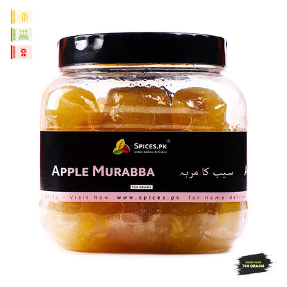 Spices.pk Apple Murabba 700g jar packaging, premium quality sweet apple preserve (سیب کا مربہ) available for online delivery in Pakistan.