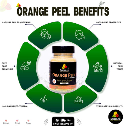 Discover orange peel powder benefits: natural skin brightening, pore cleansing, and anti-aging. Spices.pk offers pure powder for face masks.